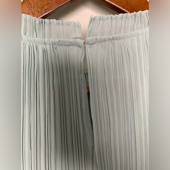 NWT J.Crew Green/Blue Crinkle/Pleated-chiffon V-detail Blouse/Top SZ XS - Picture 6 of 8
